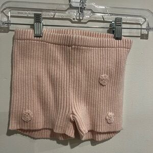 Frankies Bikinis Pink Ribbed Knit Shorts
